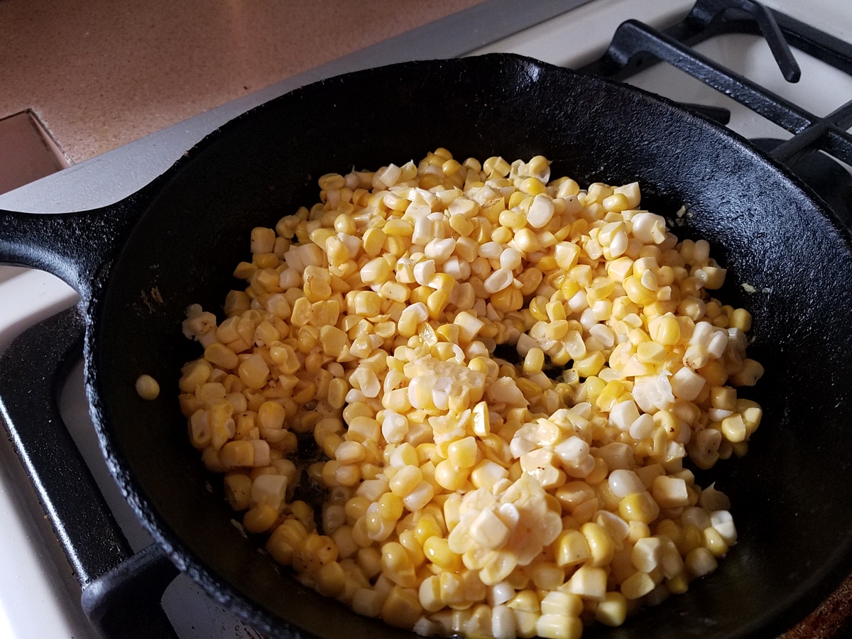 Cooking the Fresh Corn in Butter