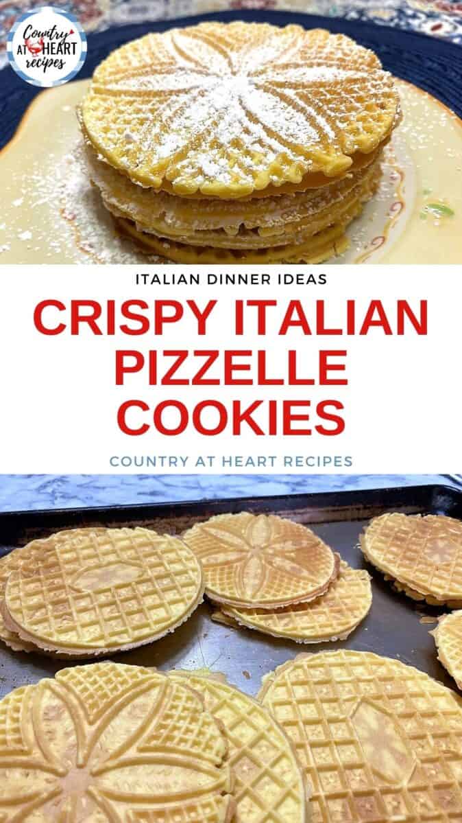 Pinterest Pin - Crispy Italian Pizzelle Cookies