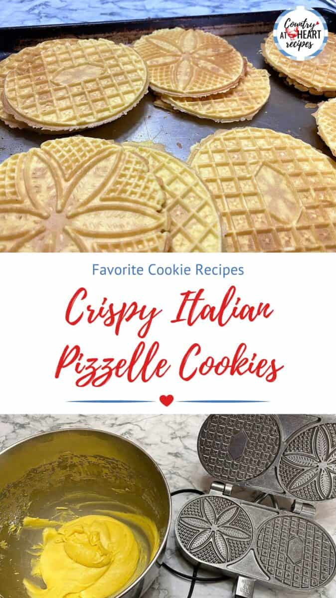 Pinterest Pin - Crispy Italian Pizzelle Cookies
