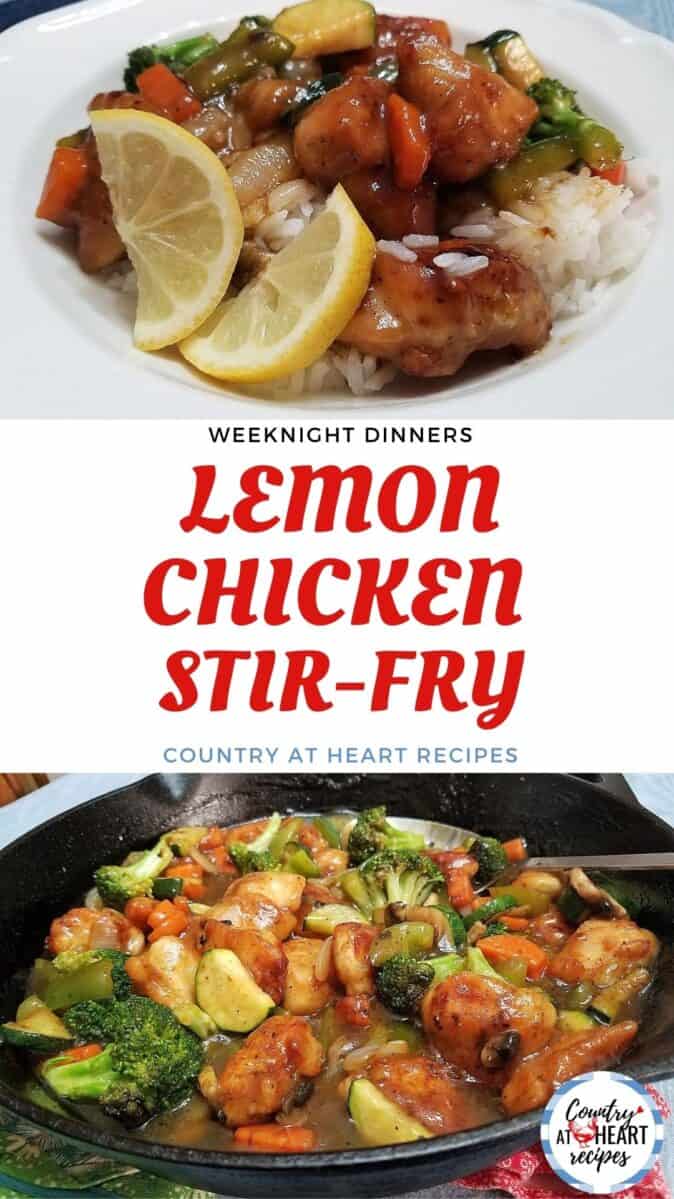 Pinterest Pin - Lemon Chicken Stir-Fry