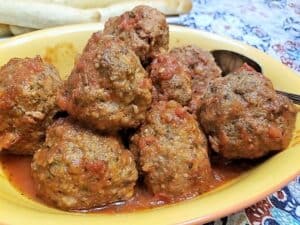 Meatballs after they have been Cooked and Sauced