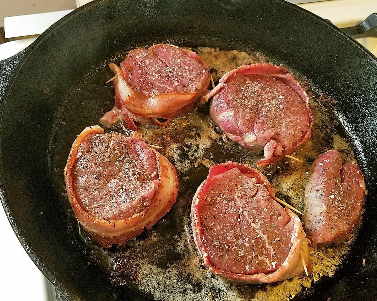 Searing Steaks in Buter and Olive Oil