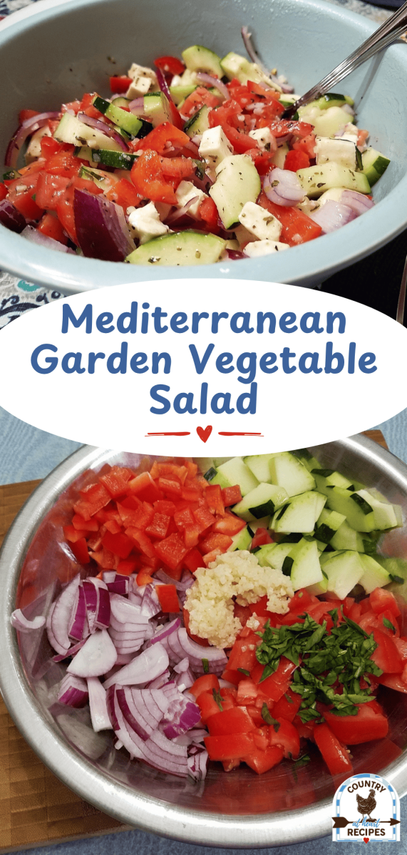 Pinterest Long Pin - Mediterranean Garden Vegetable Salad