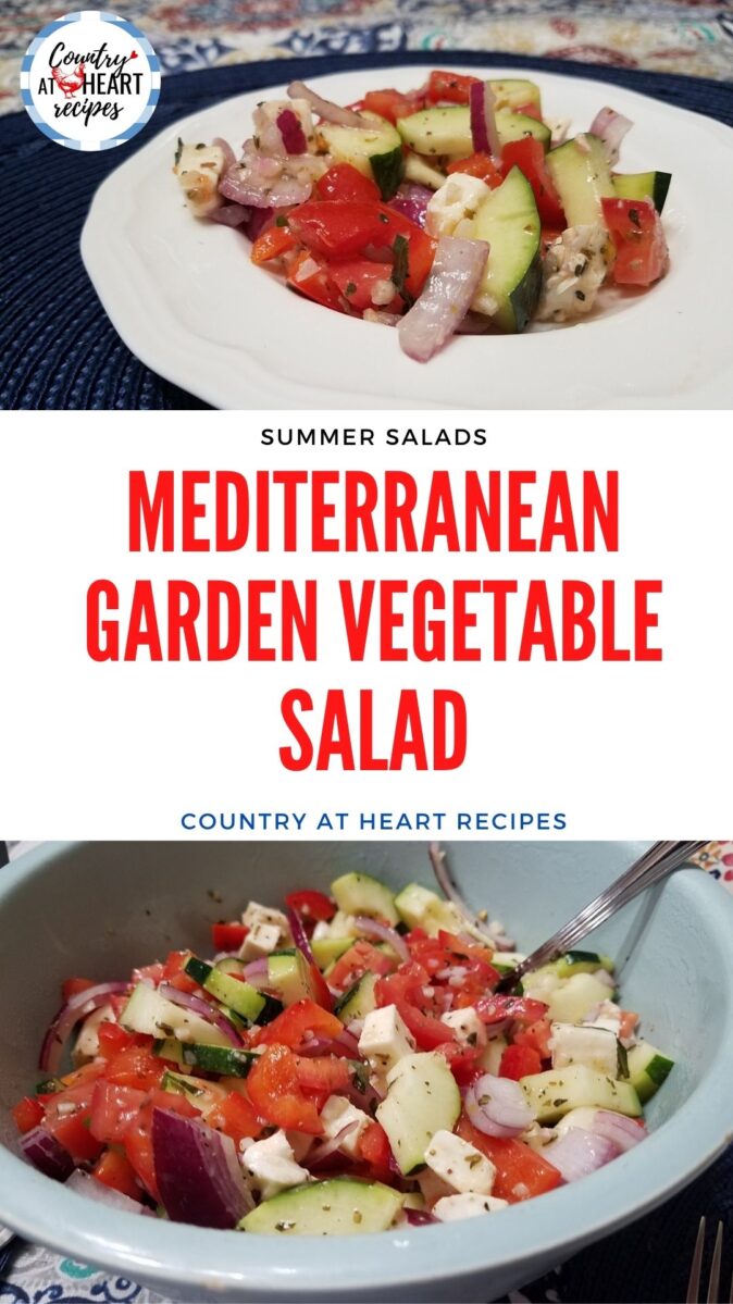 Pinterest Pin - Mediterranean Garden Vegetable Salad