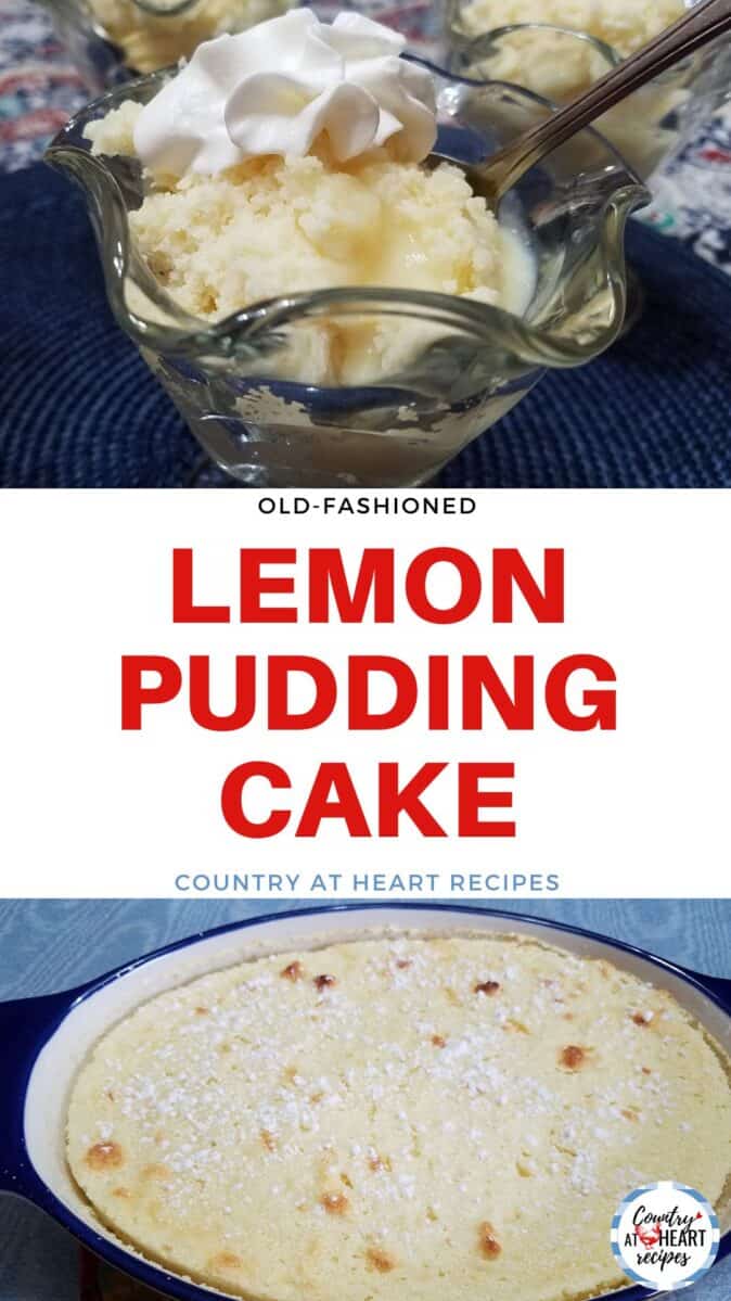 Pinterest Pin - Old-Fashioned Lemon Pudding Cake