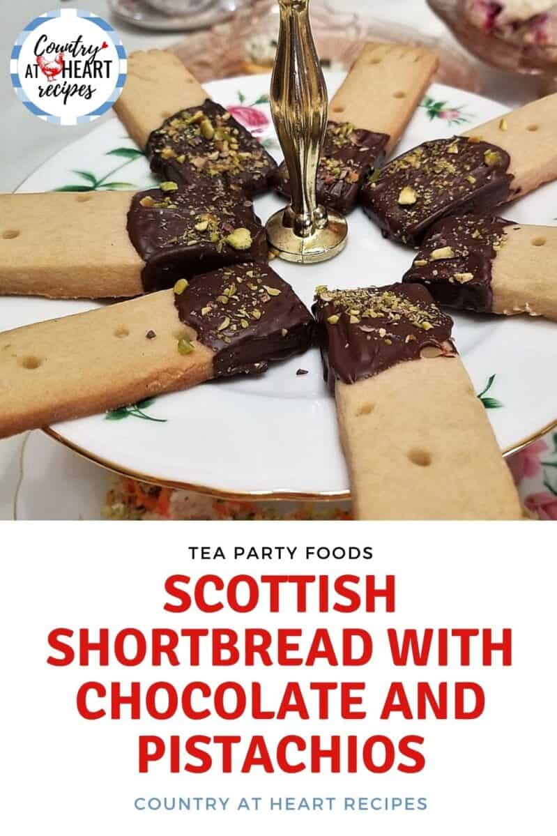 Pinterest Pin - Scottish Shortbread with Chocolate and Pistachios