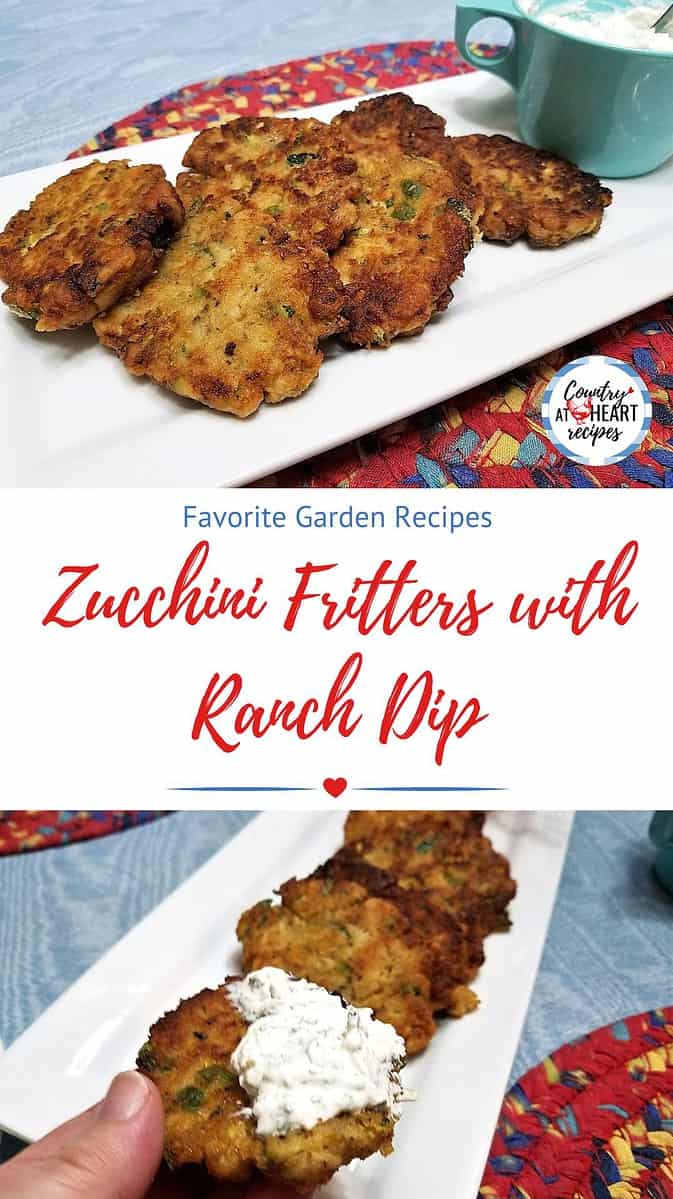Pinterest Pin - Zucchini Fritters with Ranch Dip
