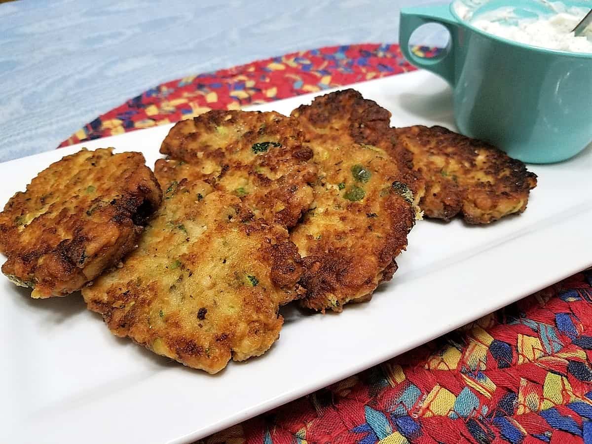 Serving Fried Zucchini with Ranch Dip