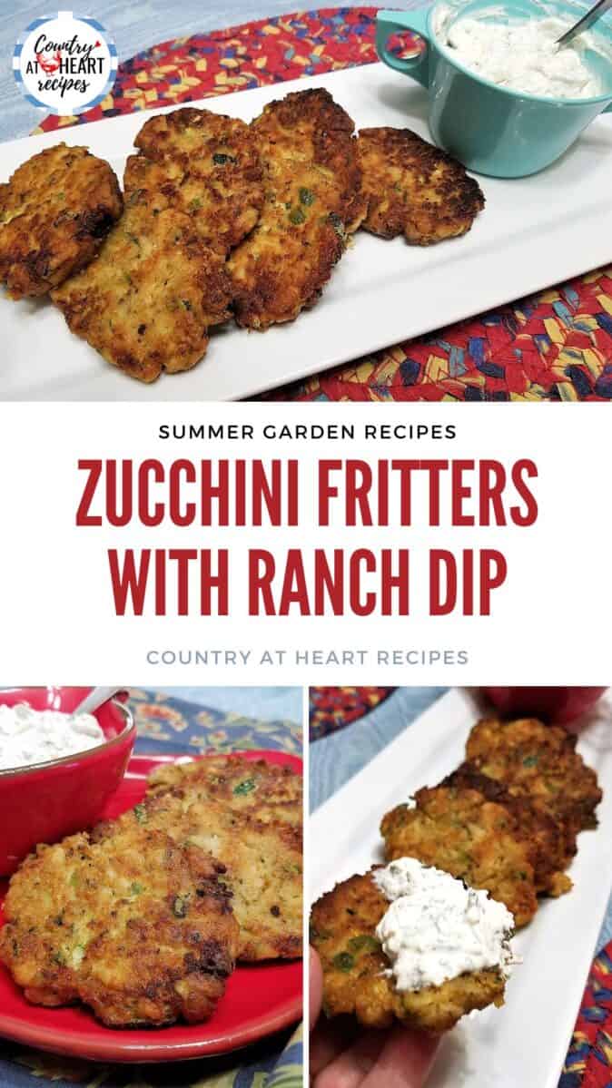 Pinterest Pin - Zucchini Fritters with Ranch Dip
