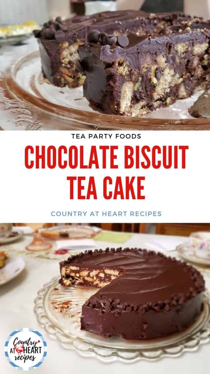 Pinterest Pin - Chocolate Biscuit Tea Cake