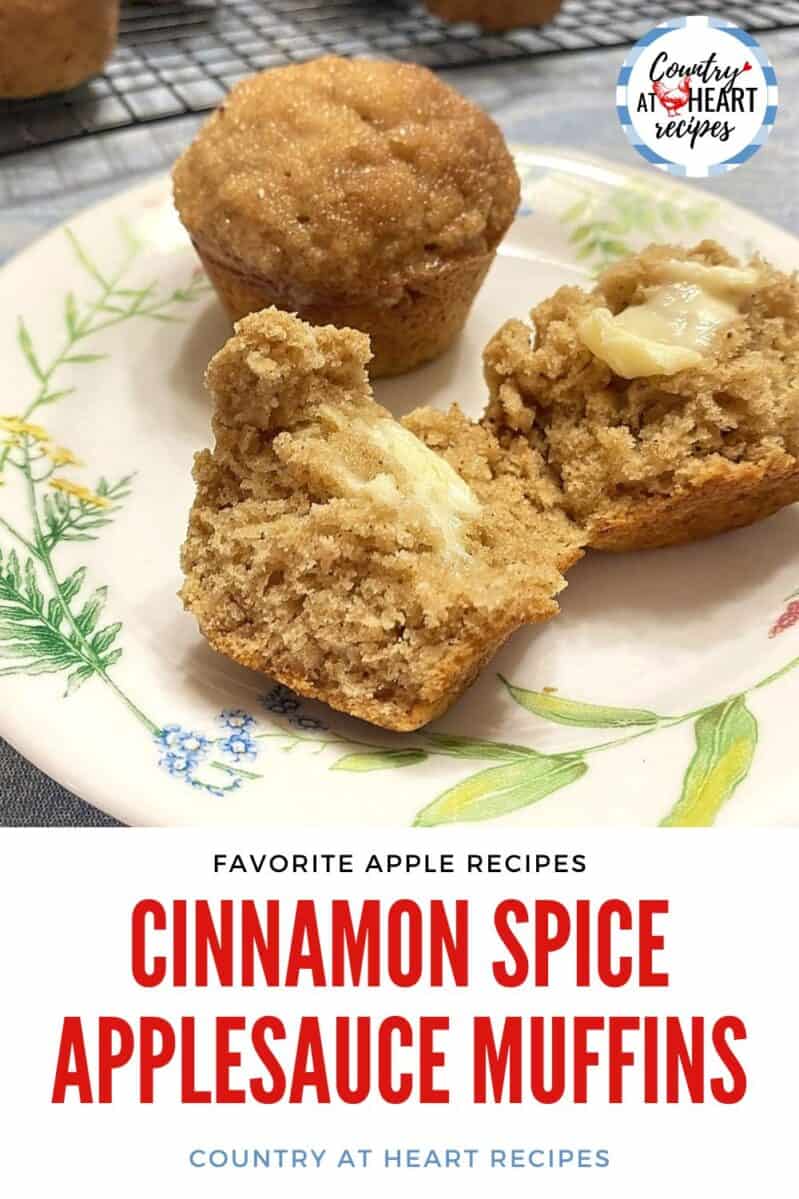 Pinterest Pin - Cinnamon Spice Applesauce Muffins