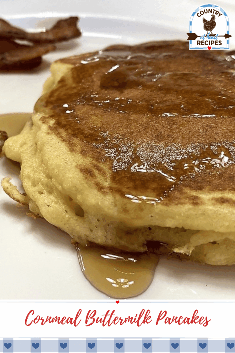 Pinterest Pin - Cornmeal Buttermilk Pancakes