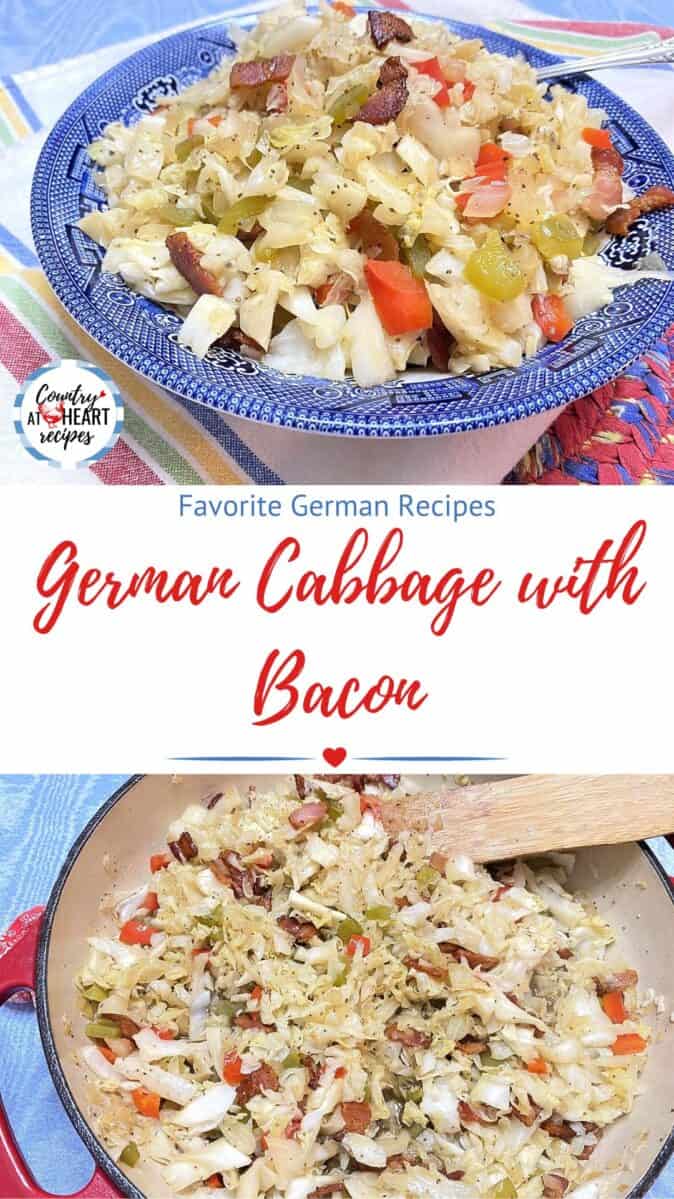 Pinterest Pin - German Cabbage with Bacon