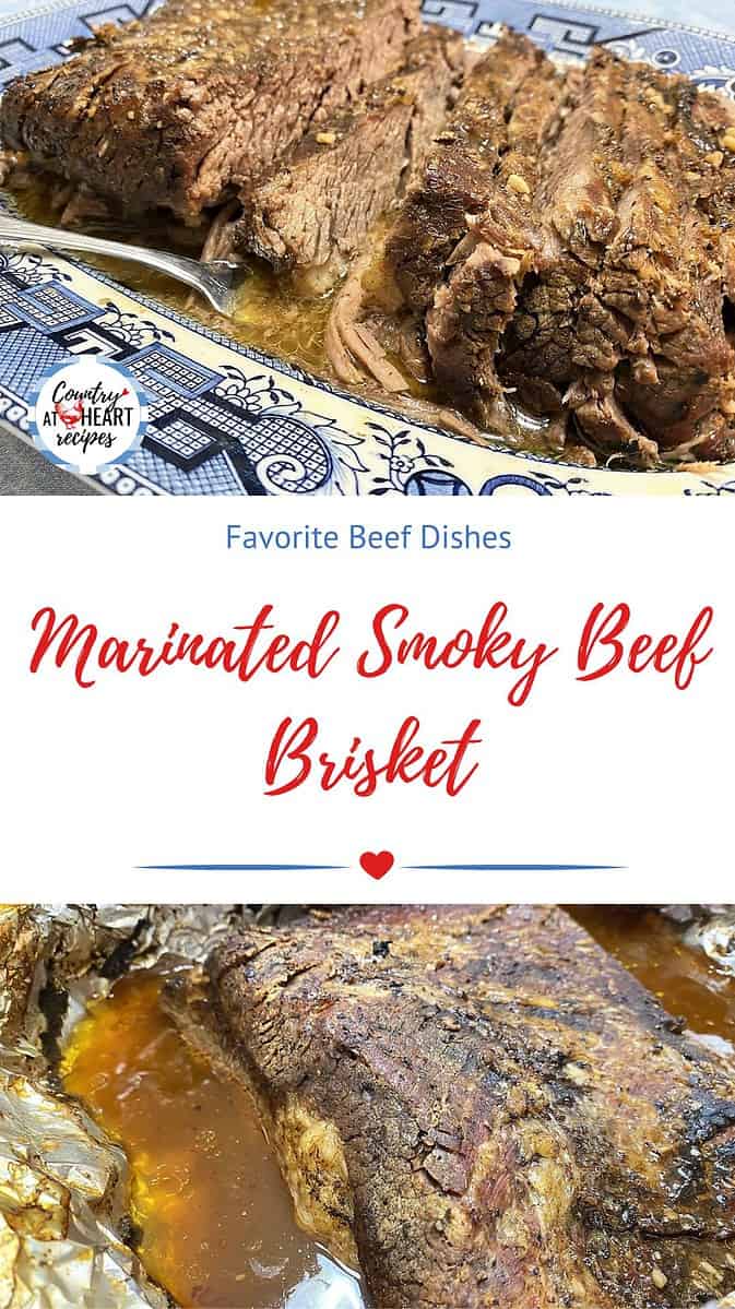 Pinterest Pin - Marinated Smoky Beef Brisket