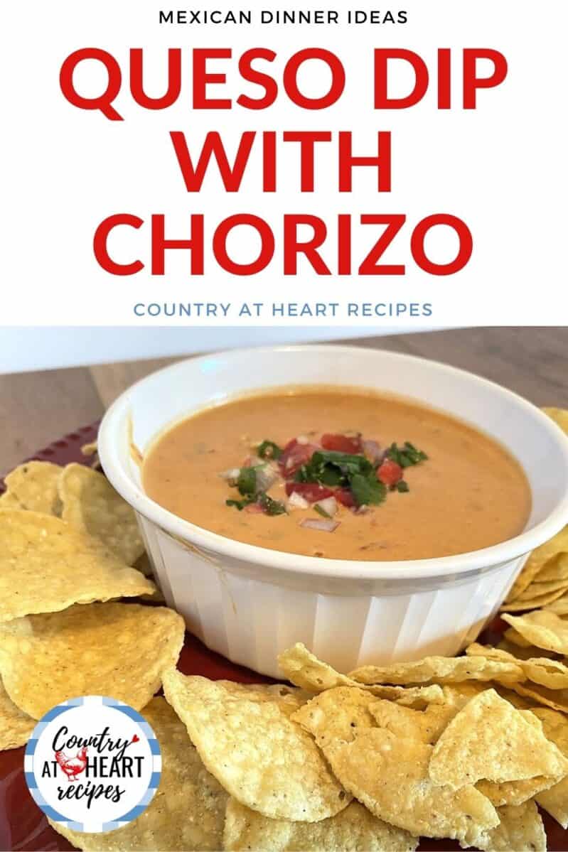 Pinterest Pin - Queso Dip with Chorizo