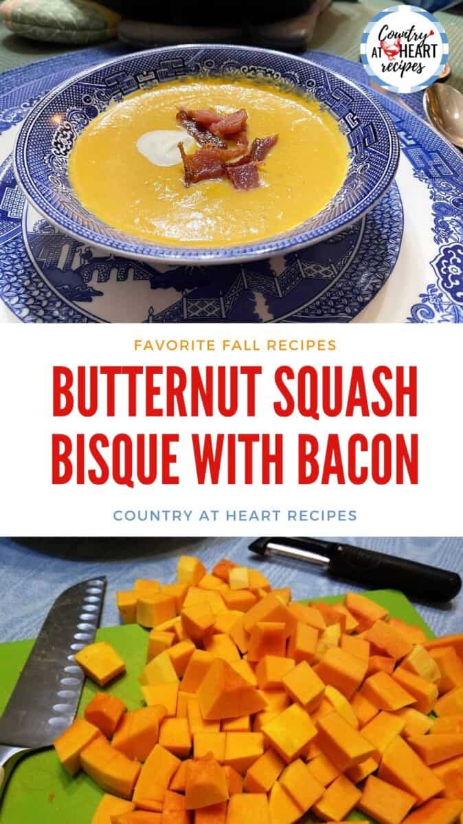Pinterest Pin - Butternut Squash Bisque with Bacon