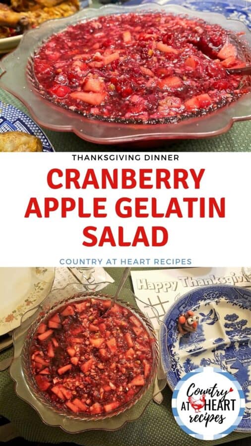 Pinterest Pin - Cranberry Apple Gelatin Salad