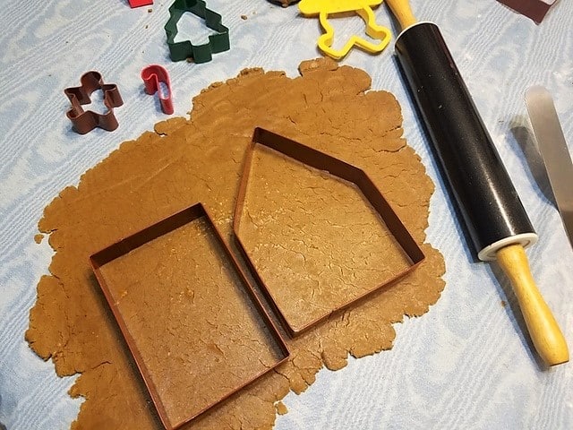 Cutting Out the Gingerbread House