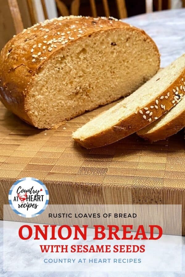 Pinterest Pin - Onion Bread with Sesame Seeds