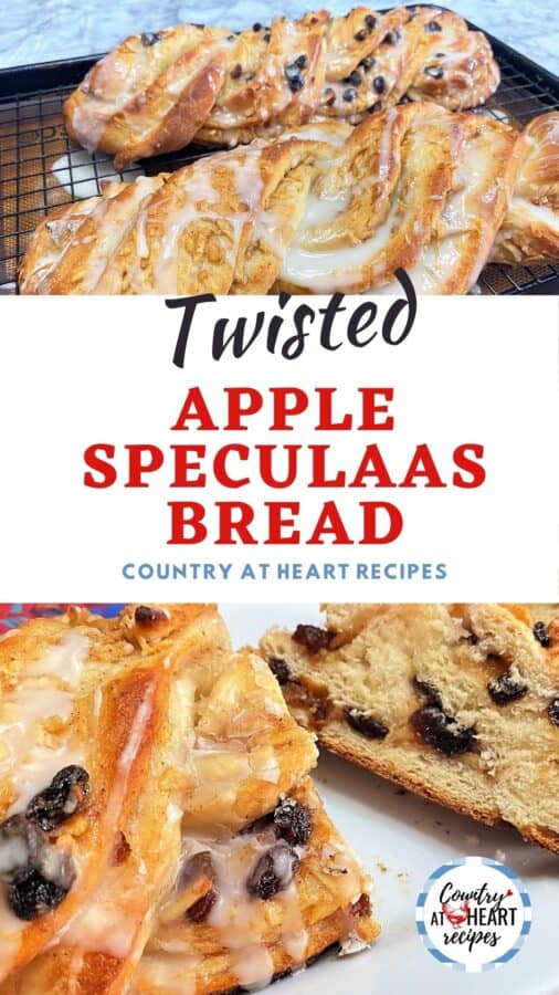 Pinterest Pin - Twisted Apple Speculaas Bread