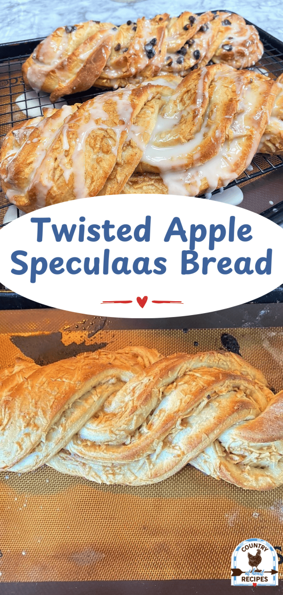 Pinterest Long Pin - Twisted Apple Speculaas Bread