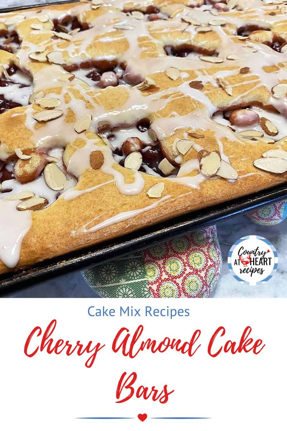 Pinterest Pin - Cherry Almond Cake Bars