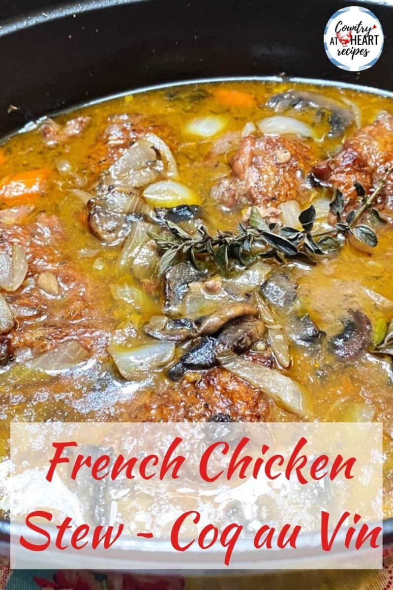Pinterest Pin - French Chicken Stew - Coq au Vin