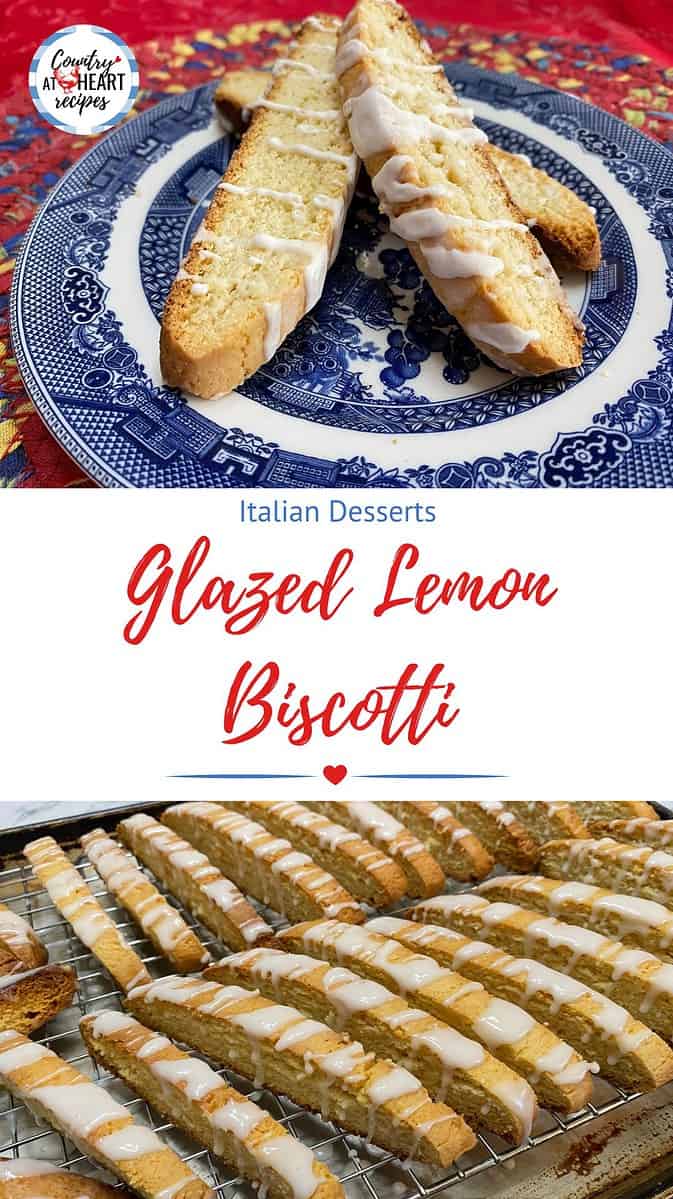 Pinterest Pin - Glazed Lemon Biscotti
