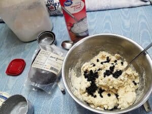Adding Dried Black Currants to the Dough