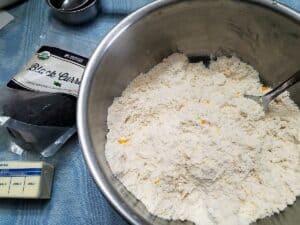 Mixing Butter Fine Crumbs 
