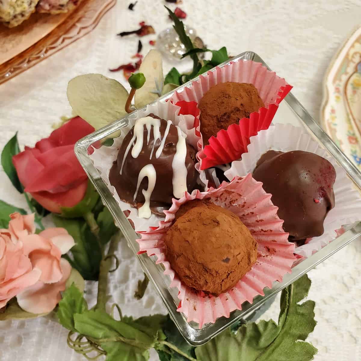 Serving Homemade Chocolate Truffles for a Tea Party