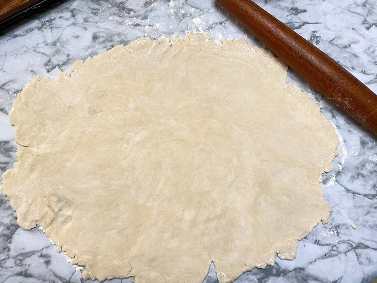 Roll Pastry Dough to Large Oval or Rectangle