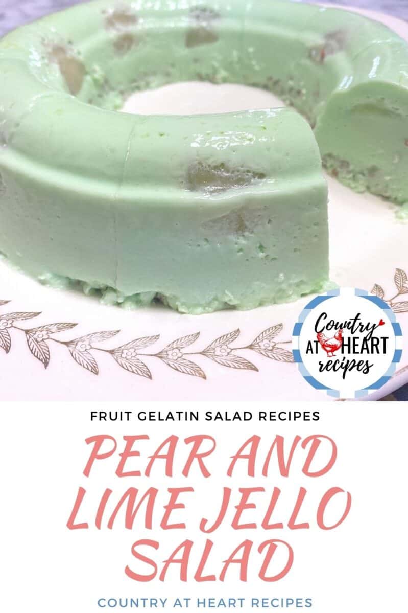 Pinterest Pin - Pear and Lime Jello Salad