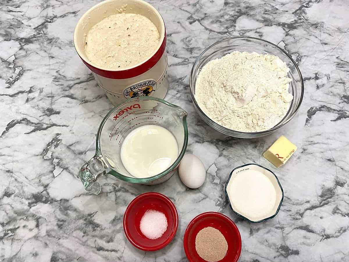 Ingredients to Make the Sourdough Rolls