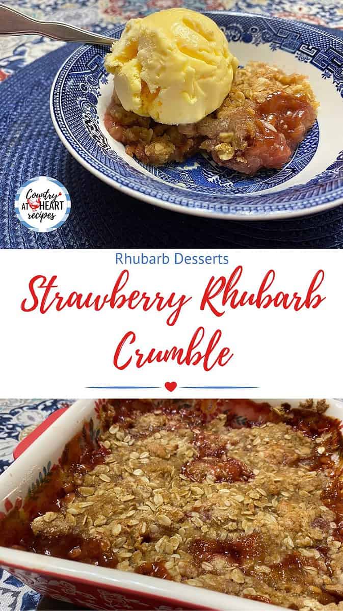 Pinterest Pin - Strawberry Rhubarb Crumble