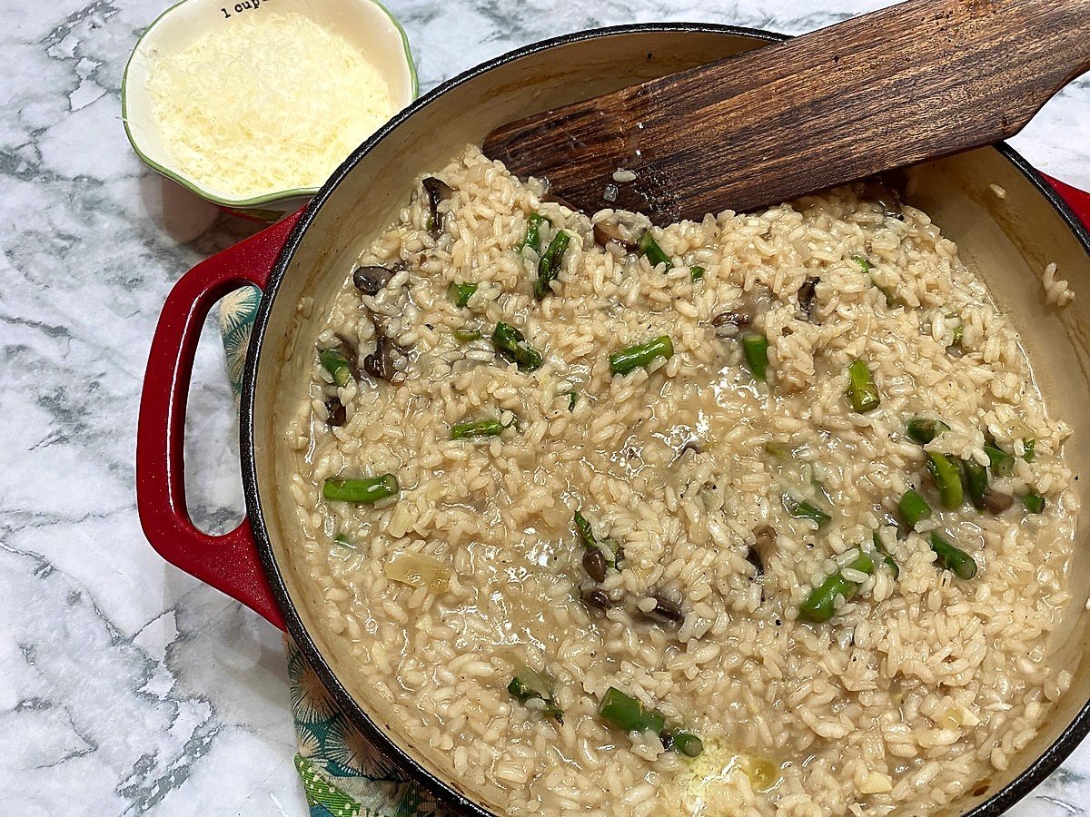 Stir in Butter and Freshly Grated Parmesan to Finish