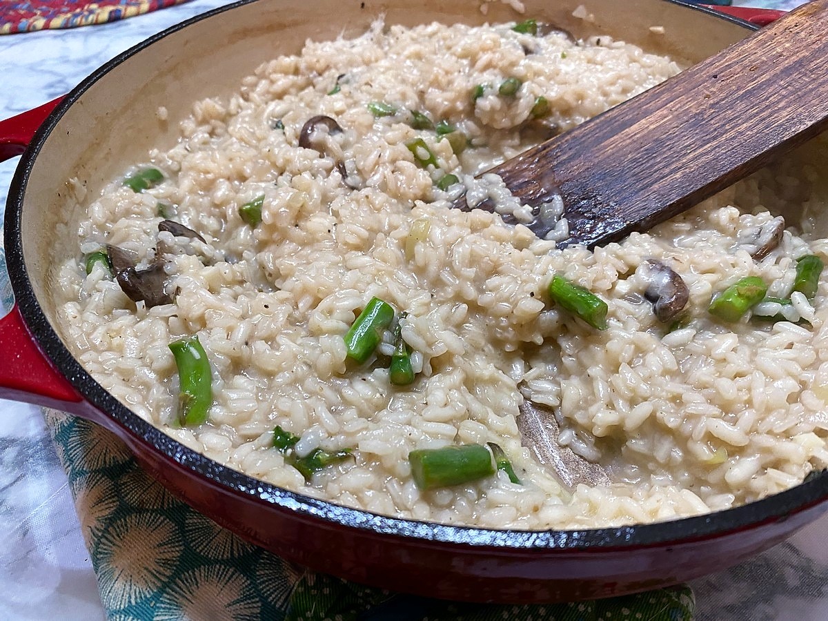 Asparagus and Mushroom Risotto without Peas
