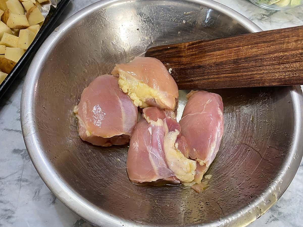 Place Chicken Thighs in the Same Pan