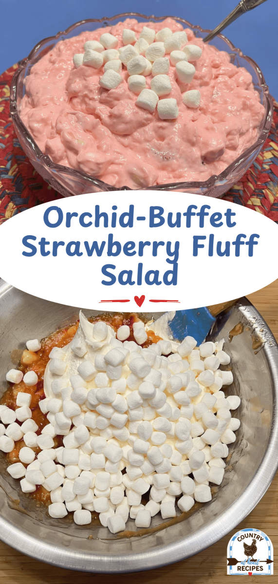 Pinterest Long Pin - Orchid-Buffet Strawberry Fluff Salad