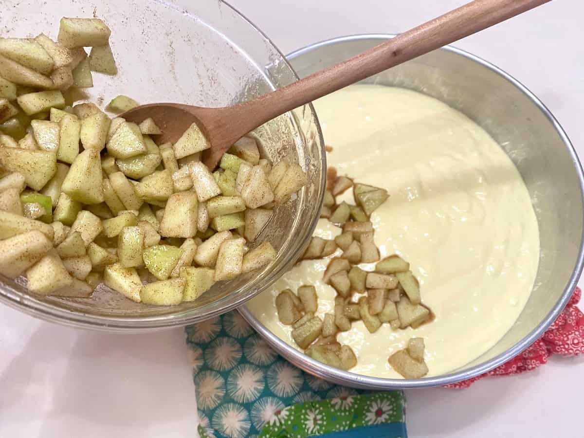 Spoon Apple Mixture over the Cheesecake