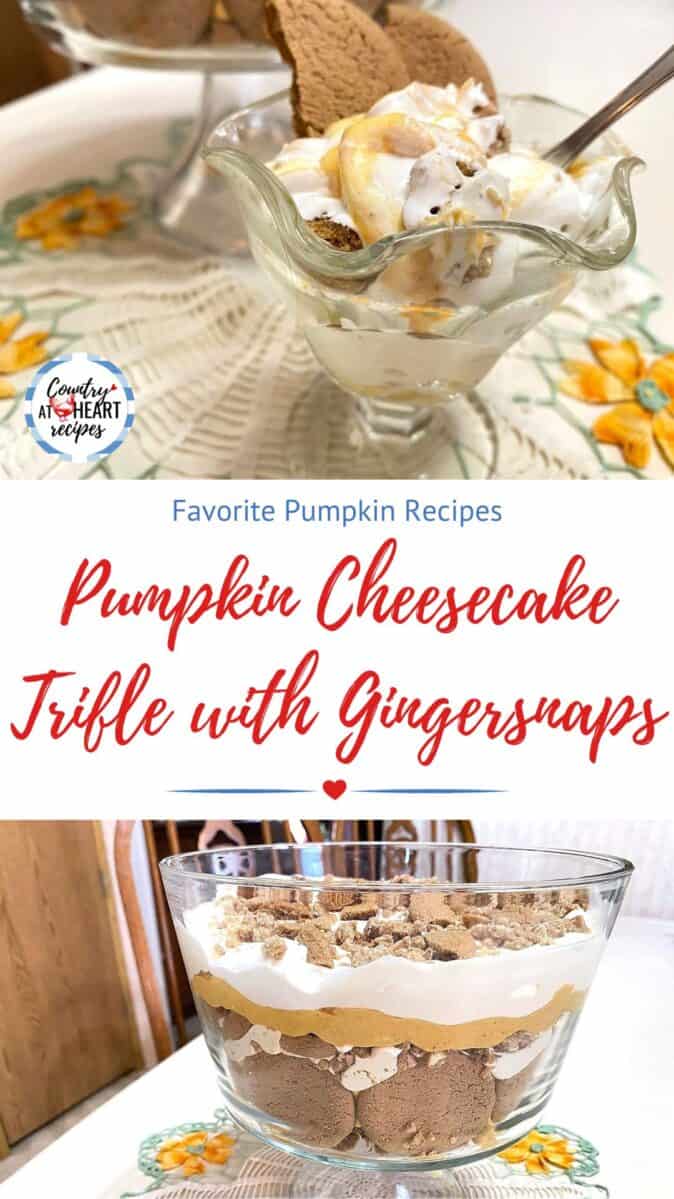 Pinterest Pin - Pumpkin Cheesecake Trifle with Gingersnaps