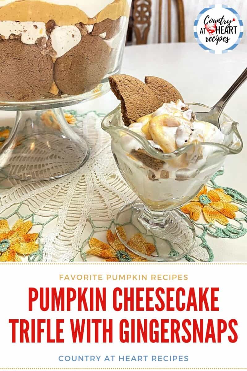 Pinterest Pin - Pumpkin Cheesecake Trifle with Gingersnaps