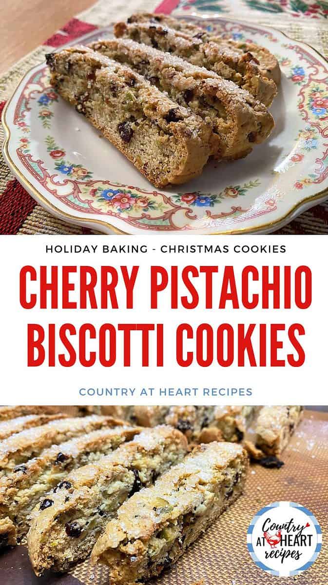 Pinterest Pin - Cherry Pistachio Biscotti Cookies