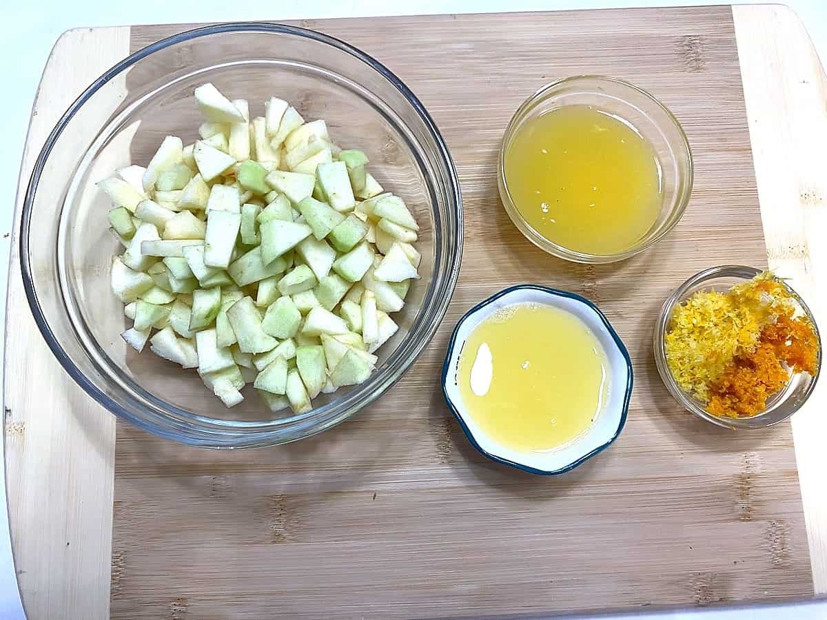 Diced Apple, Lemon and Orange Juice, and Lemon and Orange Zest