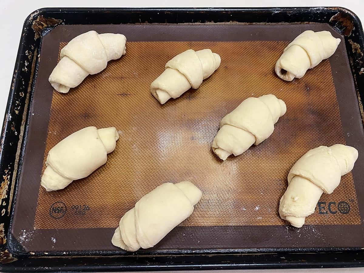 Rolled Croissants Ready for Rising