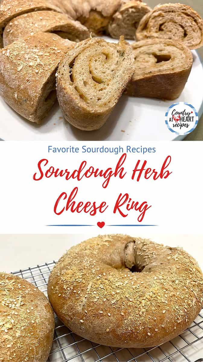 Pinterest Pin - Sourdough Herb Cheese Ring