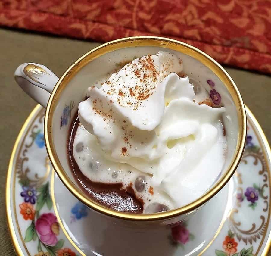 French Hot Chocolate Sprinkled with Cinnamon 
