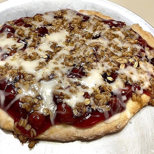 Featured Image - Recipe for Cherry Streusel Dessert Pizza