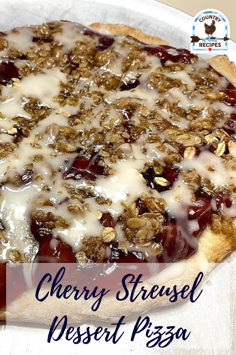 Pinterest Pin - Cherry Streusel Dessert Pizza