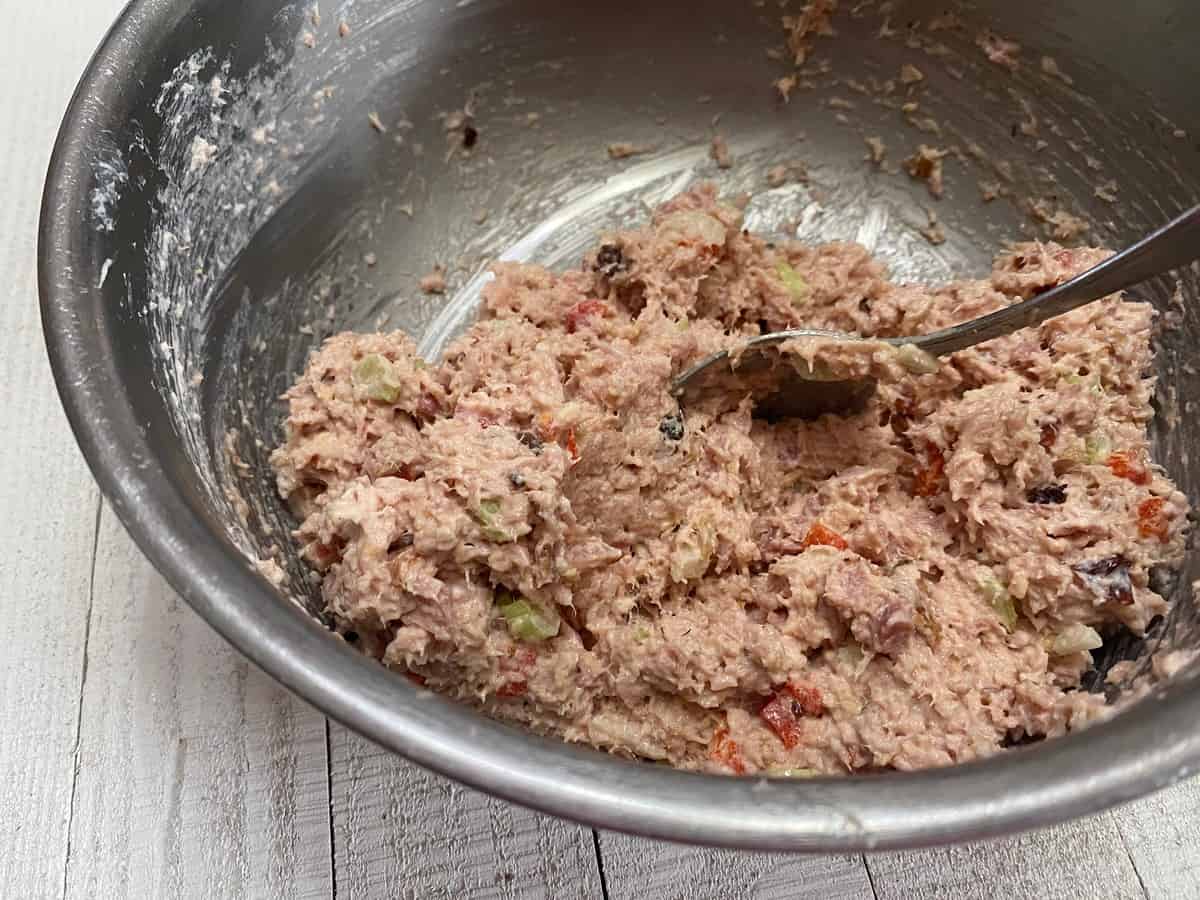 Mix Ingredients Together to Form Ham Salad